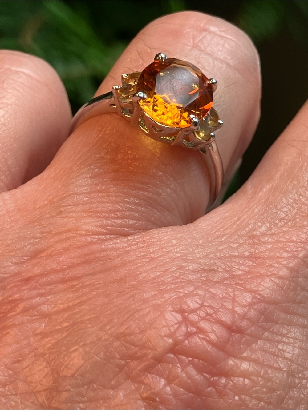 Sterling Silver Orange Gemstone Cocktail Ring - Unbranded - Picture 8 of 8